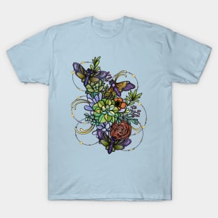 Midnight Moths And A Symphony Of Succulents T-Shirt